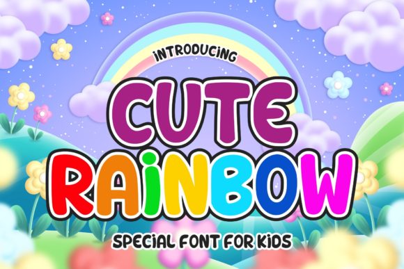 Cute Rainbow: A Playful Display Font for Digital Creativity