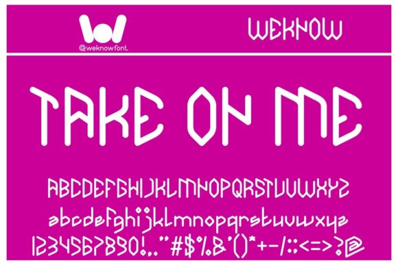 Take on Me Font for Handmade and Commercial Projects